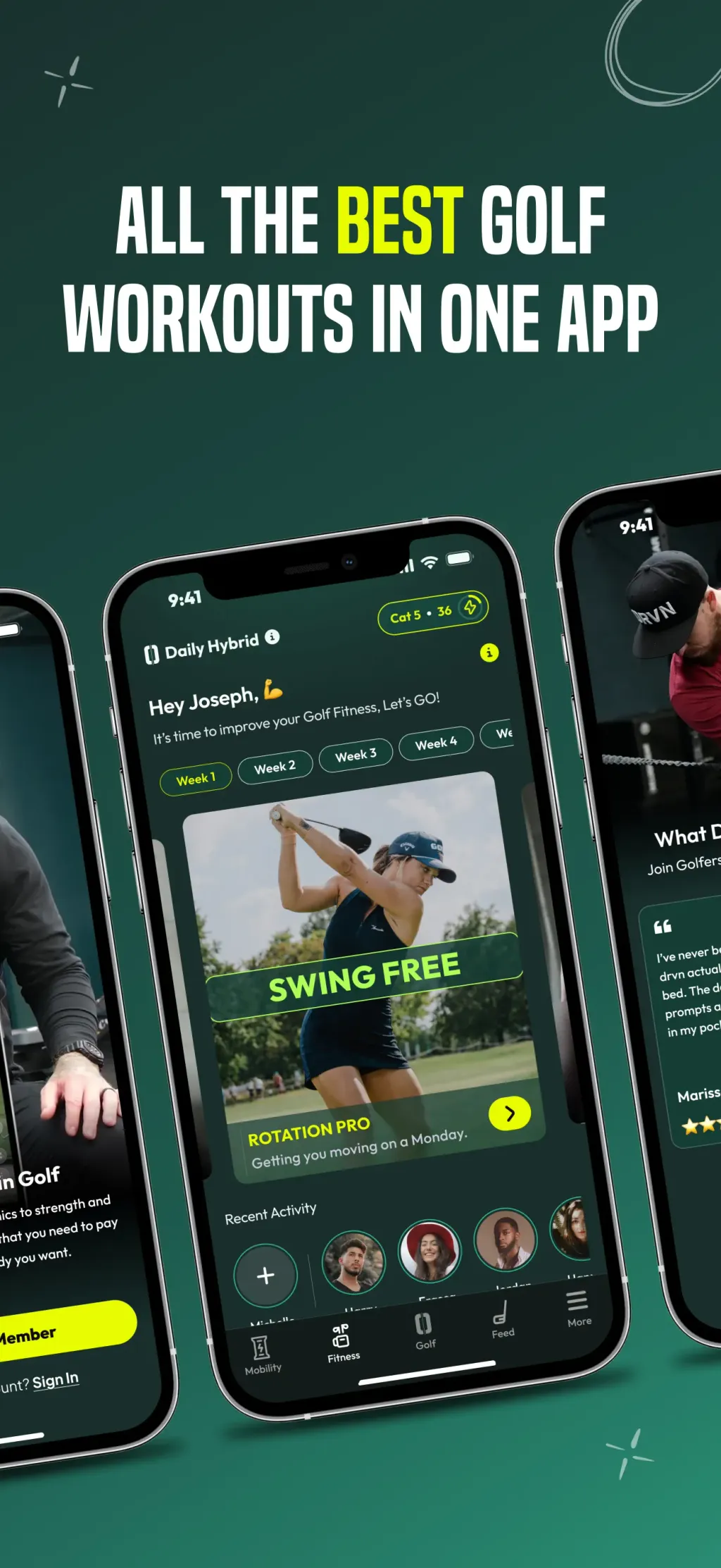 DRVN - Golf & Gym Workouts App Store screenshot 1