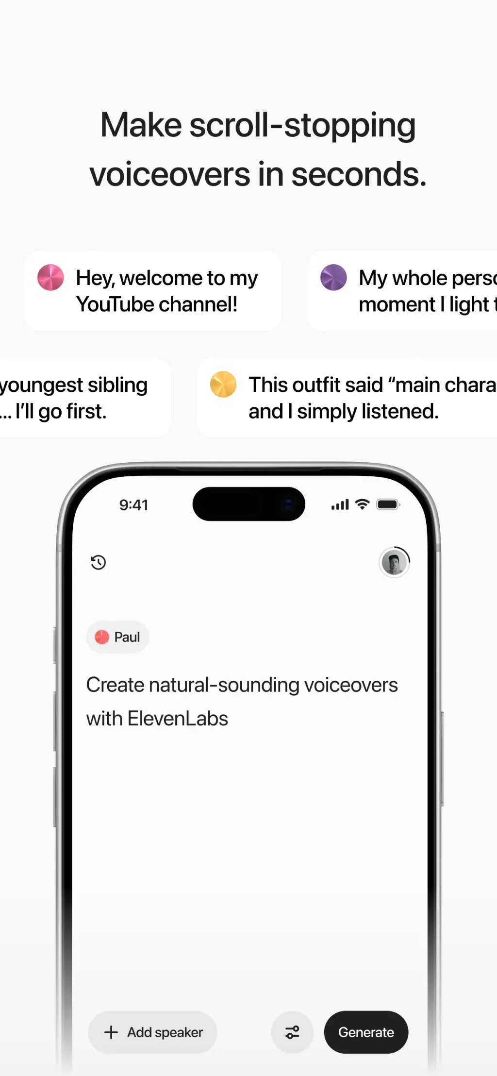 ElevenLabs: AI Voice Generator App Store screenshot 1
