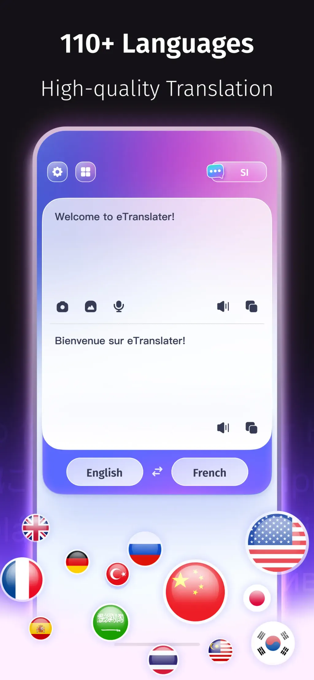 eTranslator-AI Translate App Store screenshot 1