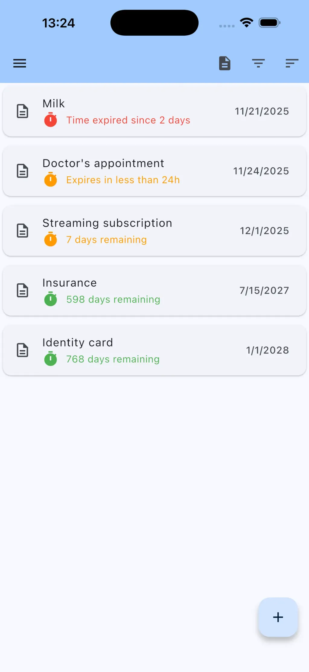 ExpiNotif: Expiration dates App Store screenshot 1