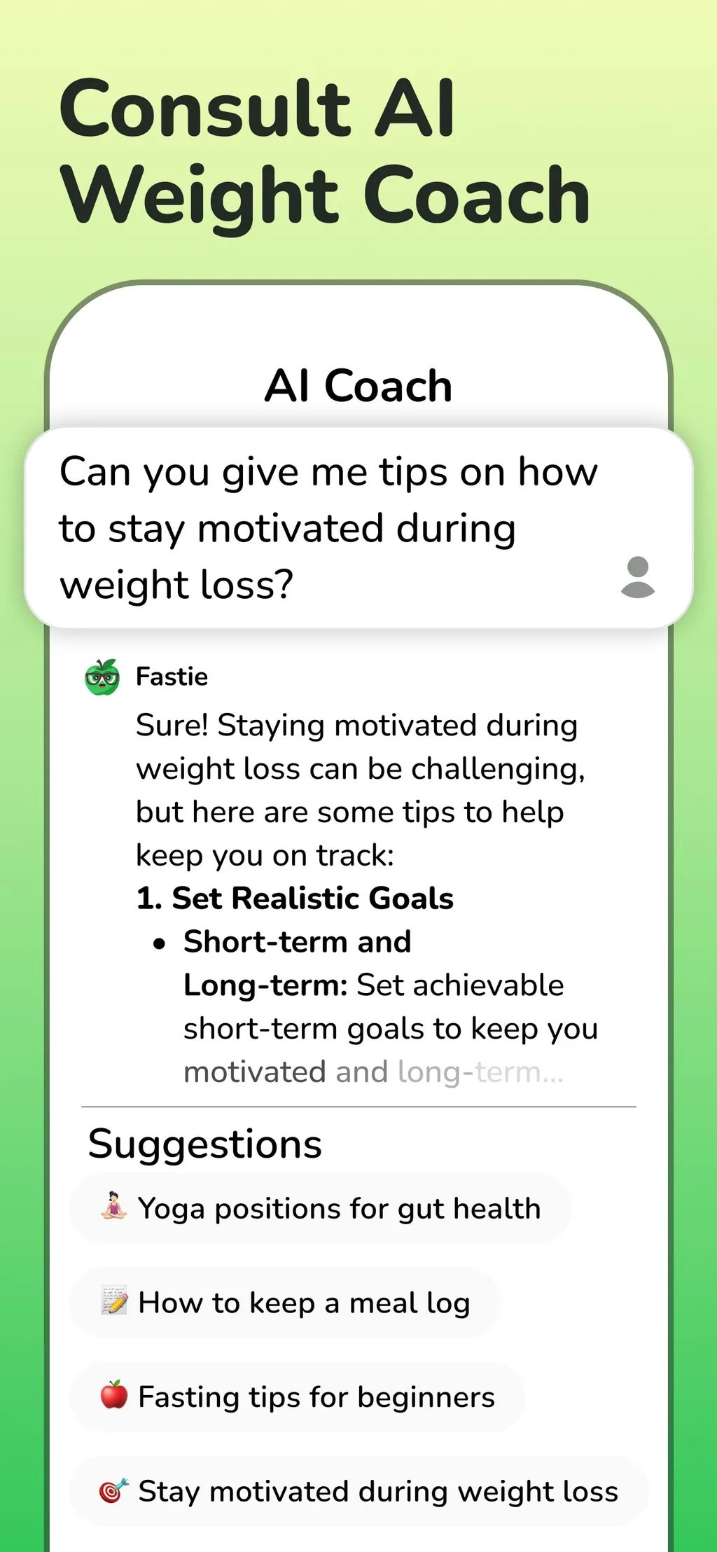 Fastie: Calorie & Food Tracker screenshot 1