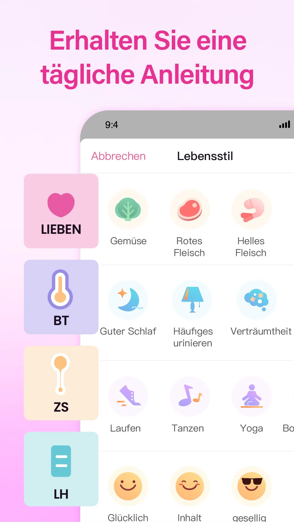 Femometer Eisprungkalender App Store screenshot 1