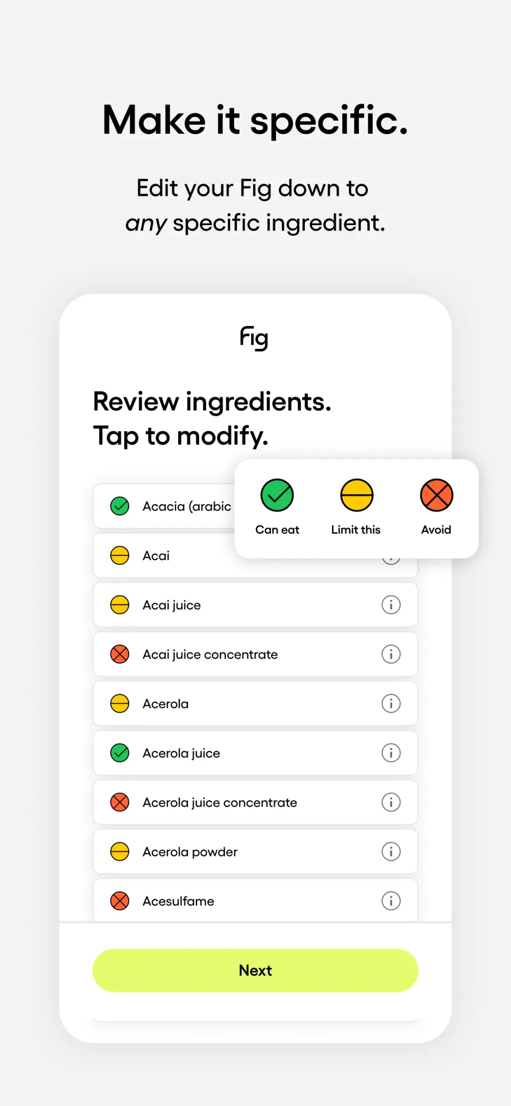 Fig: Food Scanner & Guide App Store screenshot 3