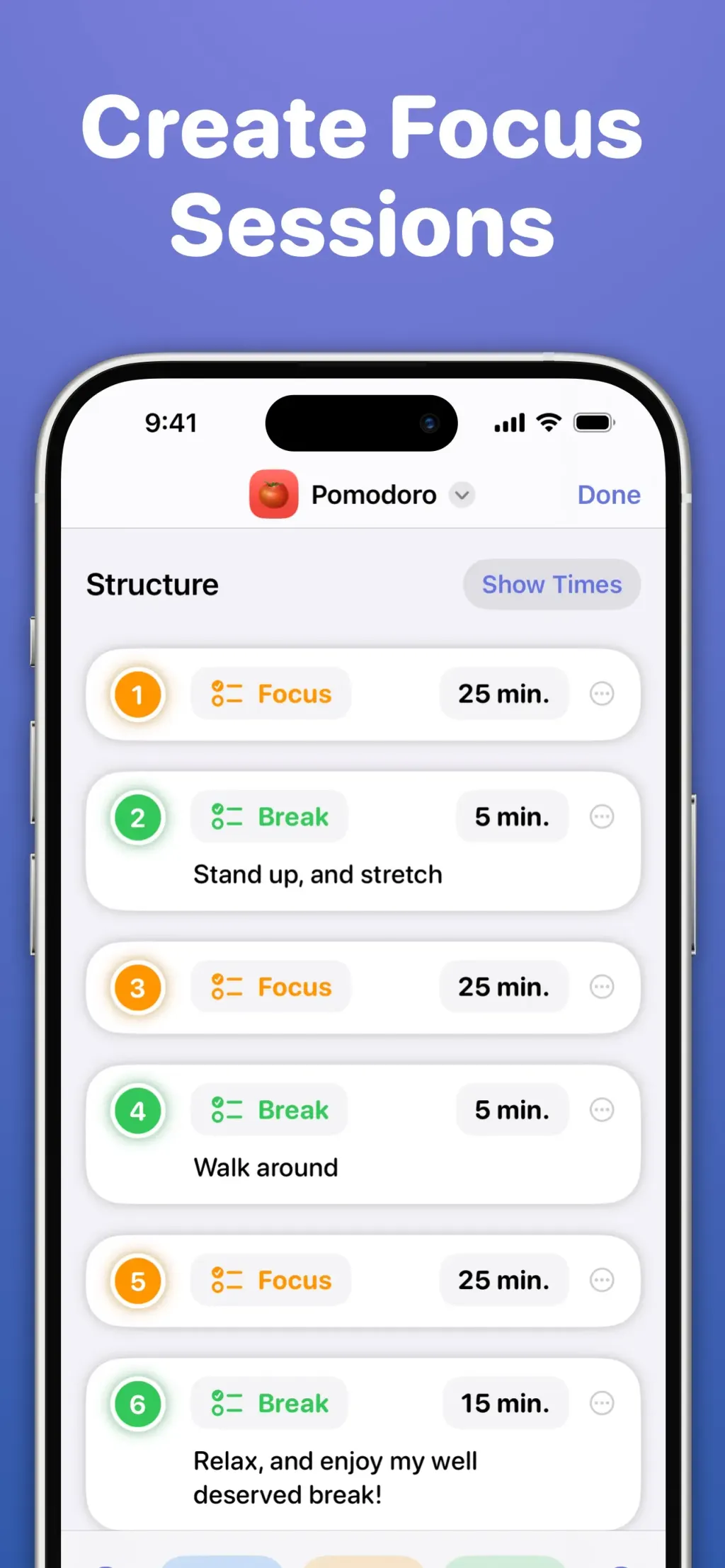 Focused Work - Pomodoro Timer App Store screenshot 6