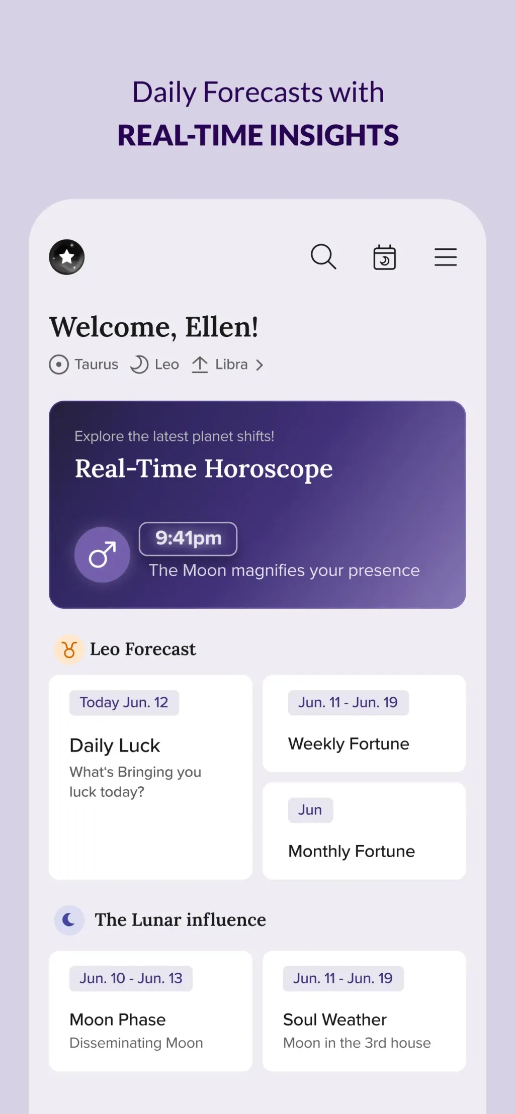 FORCETELLER - Astra Horoscope screenshot 1