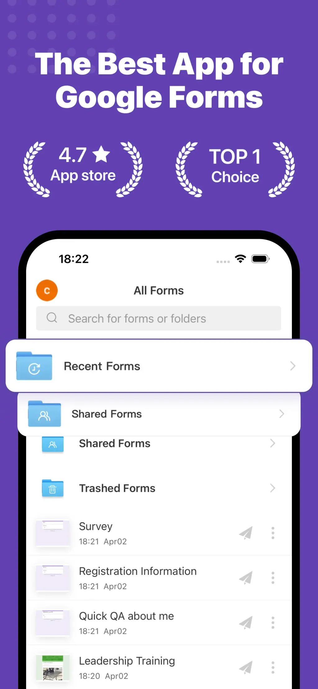 Forms for Google Docs App Store screenshot 1