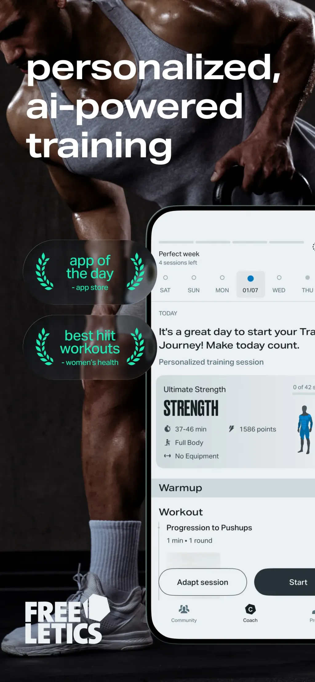 Freeletics: Workouts & Fitness screenshot 1