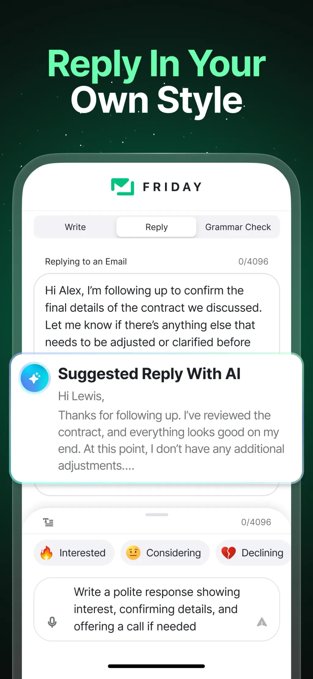 Friday AI Email Writer App Store screenshot 3