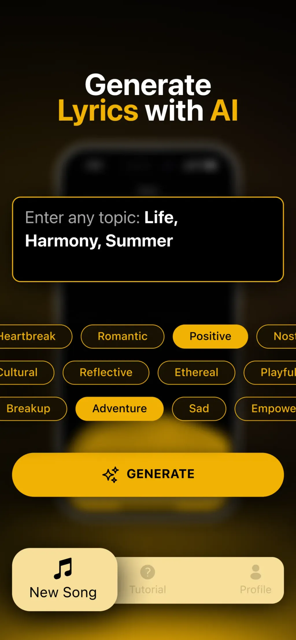 GhostWriter AI Lyrics App Store screenshot 1