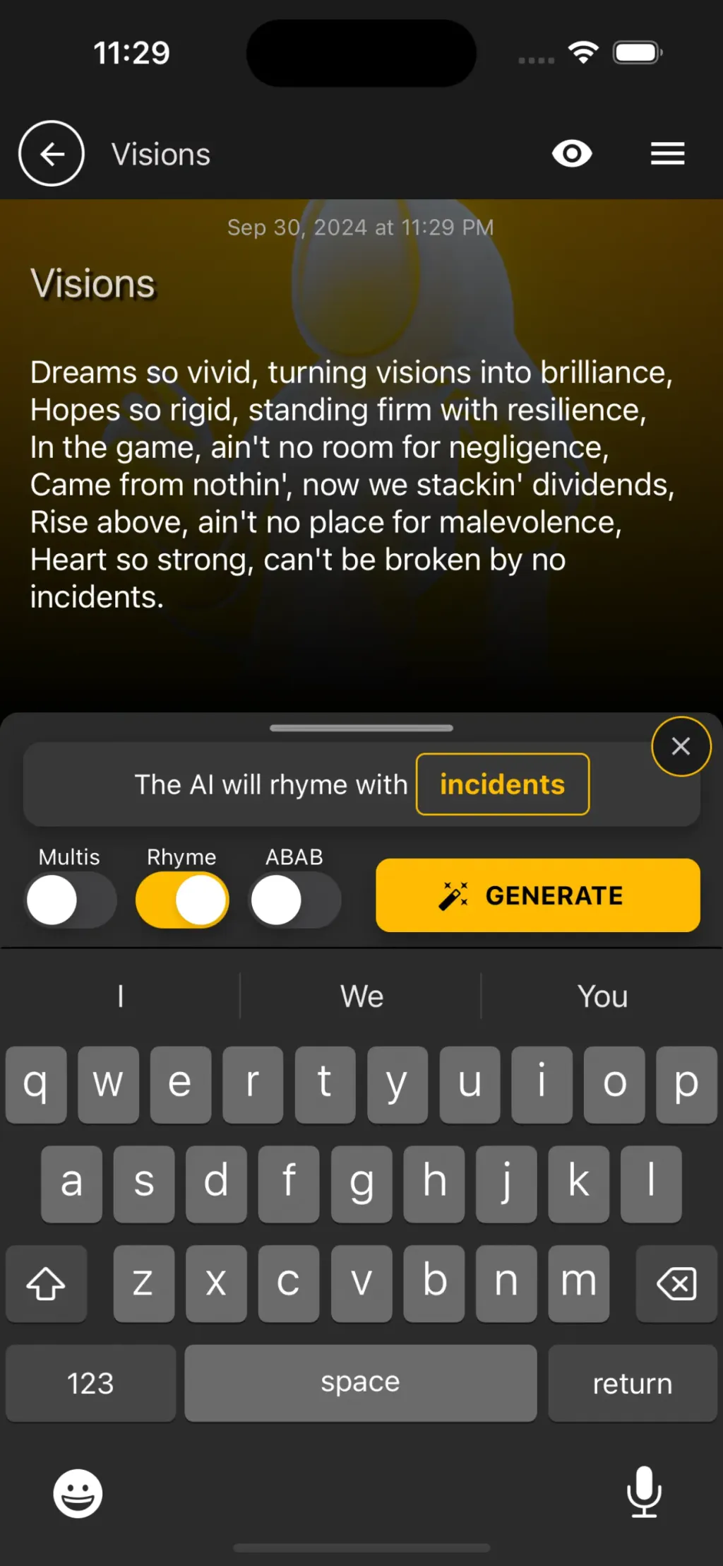 GhostWriter AI Lyrics App Store screenshot 4