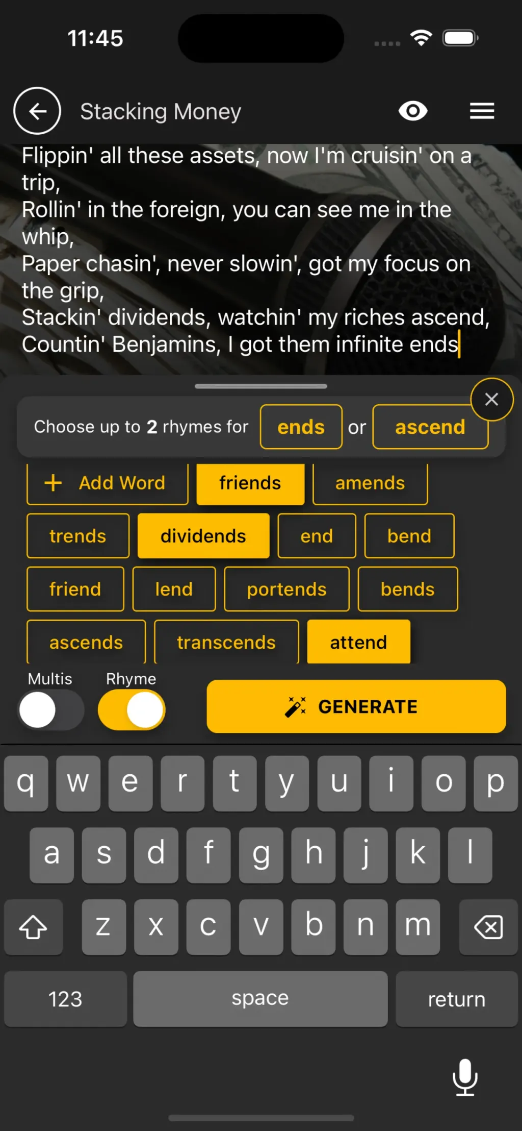 GhostWriter AI Lyrics App Store screenshot 5