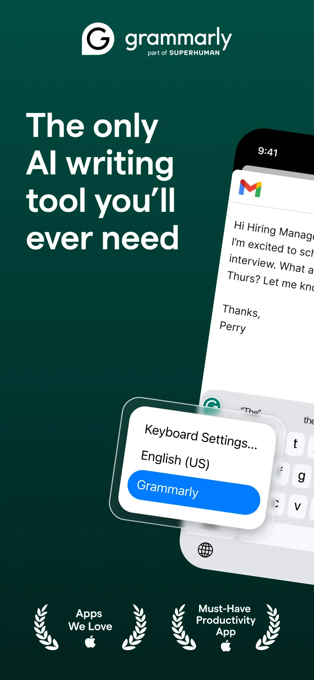 Grammarly: AI Keyboard & Notes screenshot 1