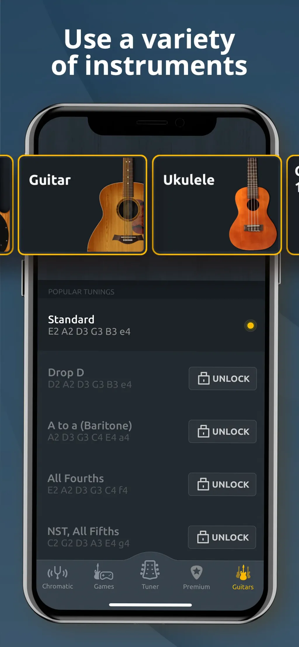 Guitar Tuner - Ukulele & Bass screenshot 1