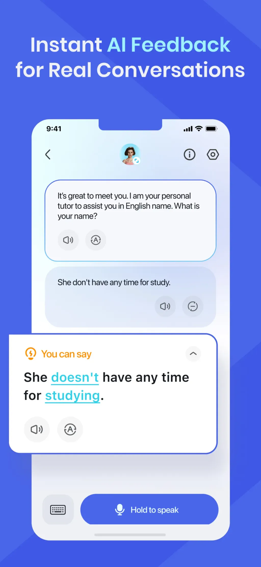 Hablo: Speak & Learn English App Store screenshot 2