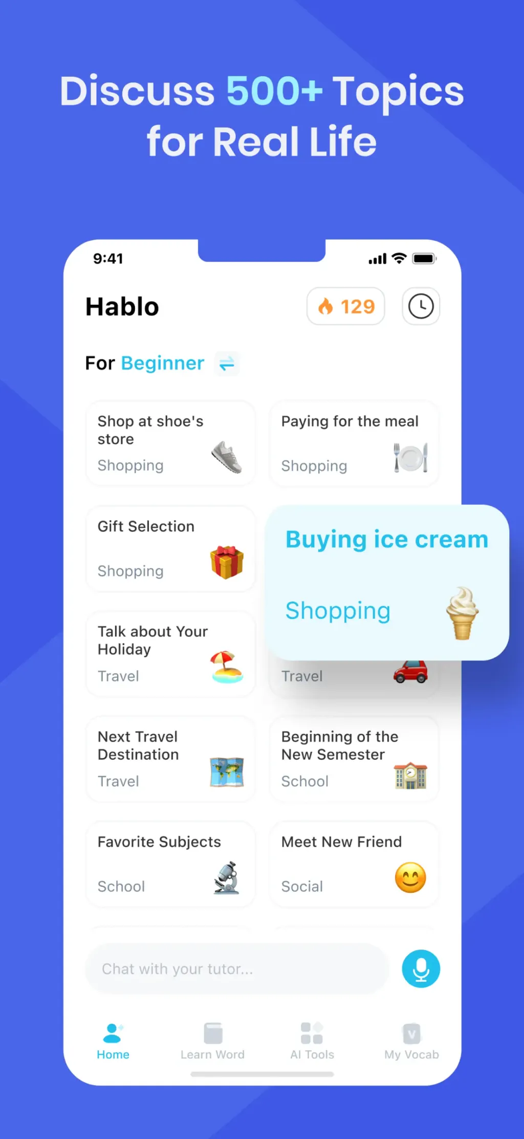 Hablo: Speak & Learn English App Store screenshot 7