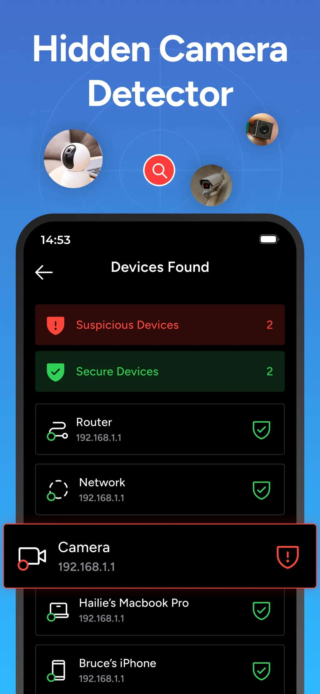Hidden Camera Detector - Peek App Store screenshot 1