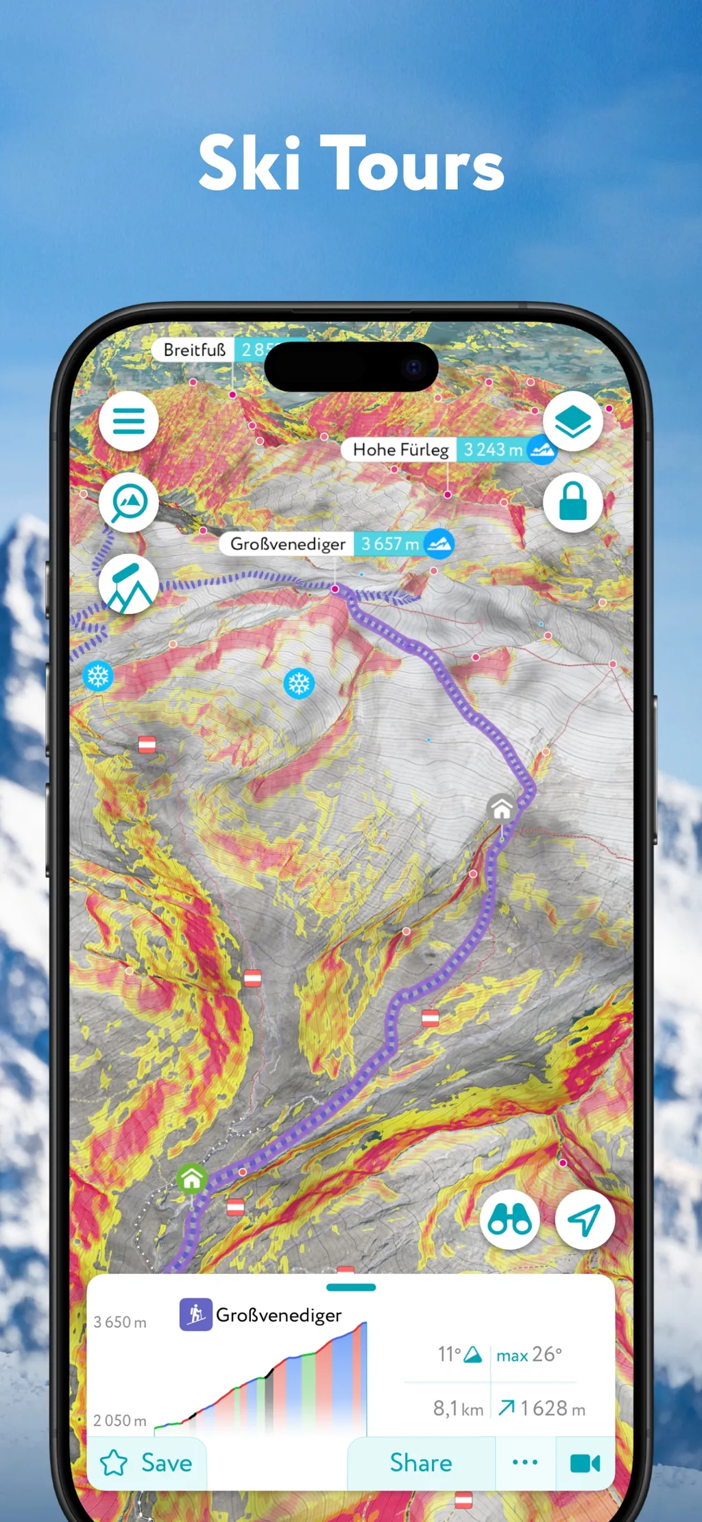 Hiking and Skiing - PeakVisor screenshot 1