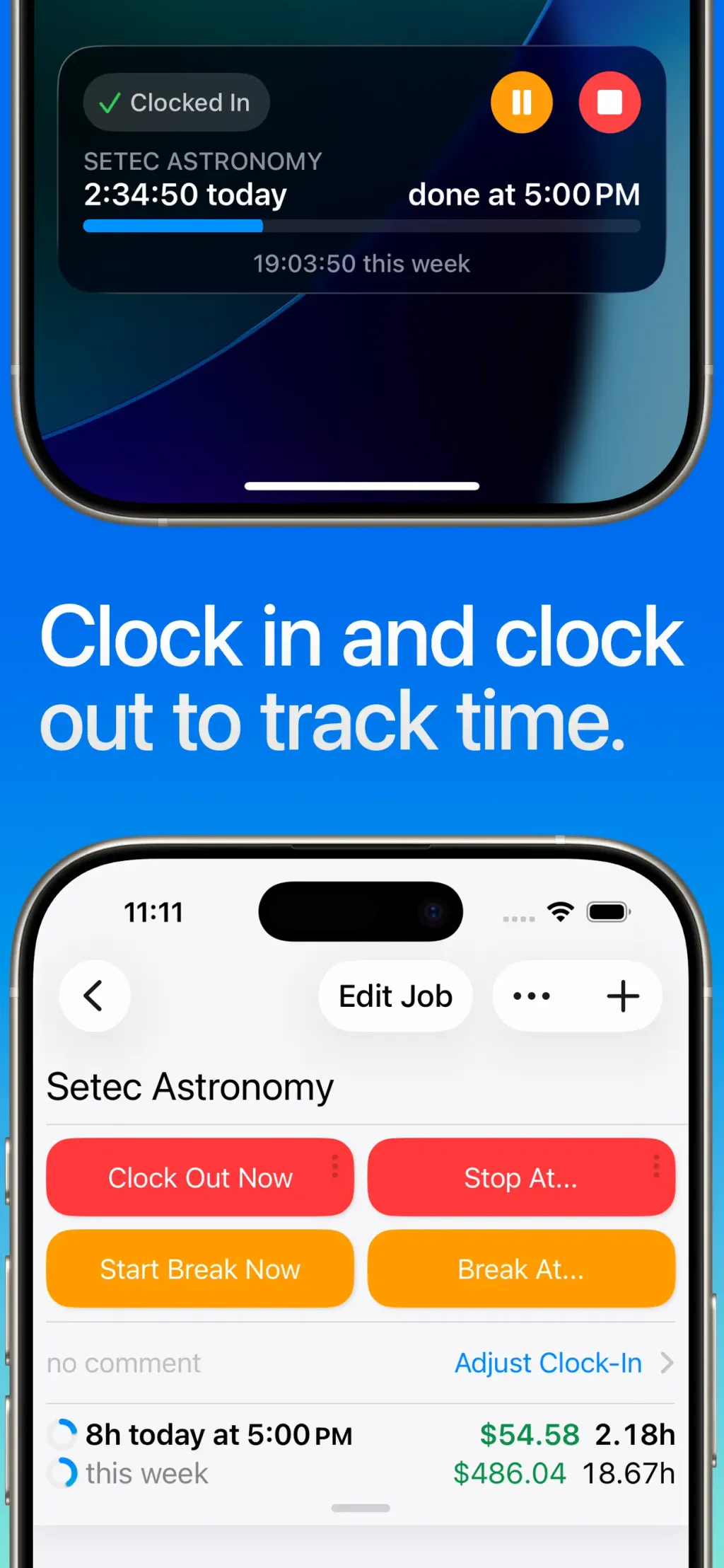 Hours Tracker: Time Tracking App Store screenshot 1