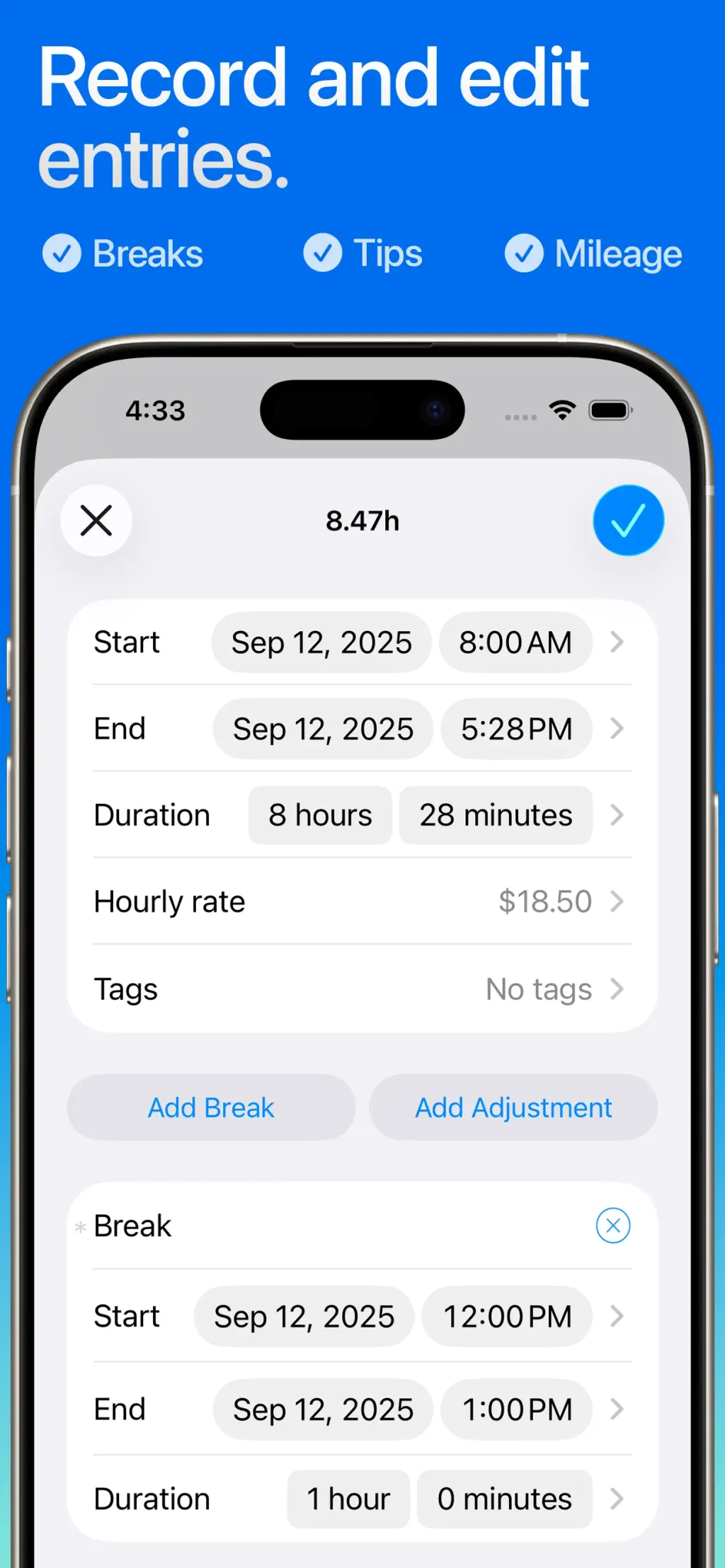 Hours Tracker: Time Tracking App Store screenshot 2