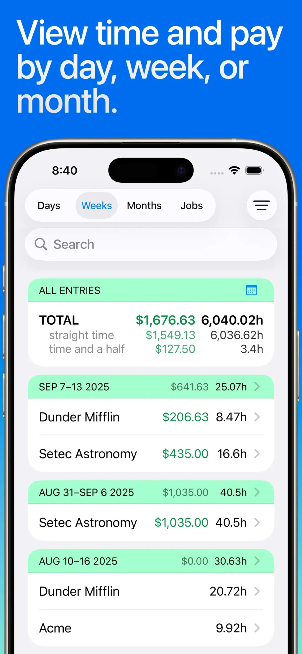Hours Tracker: Time Tracking App Store screenshot 3