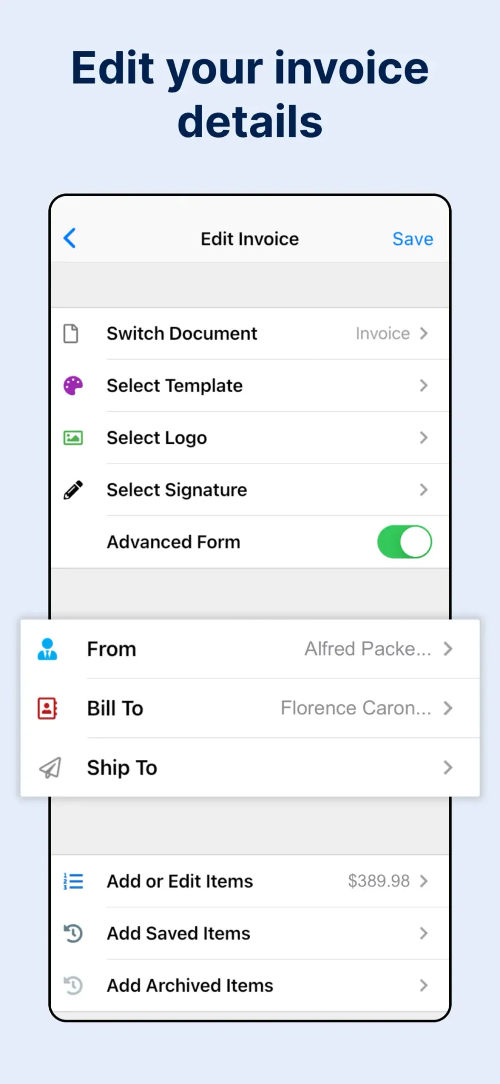 Invoice Maker by Invoice Home App Store screenshot 3