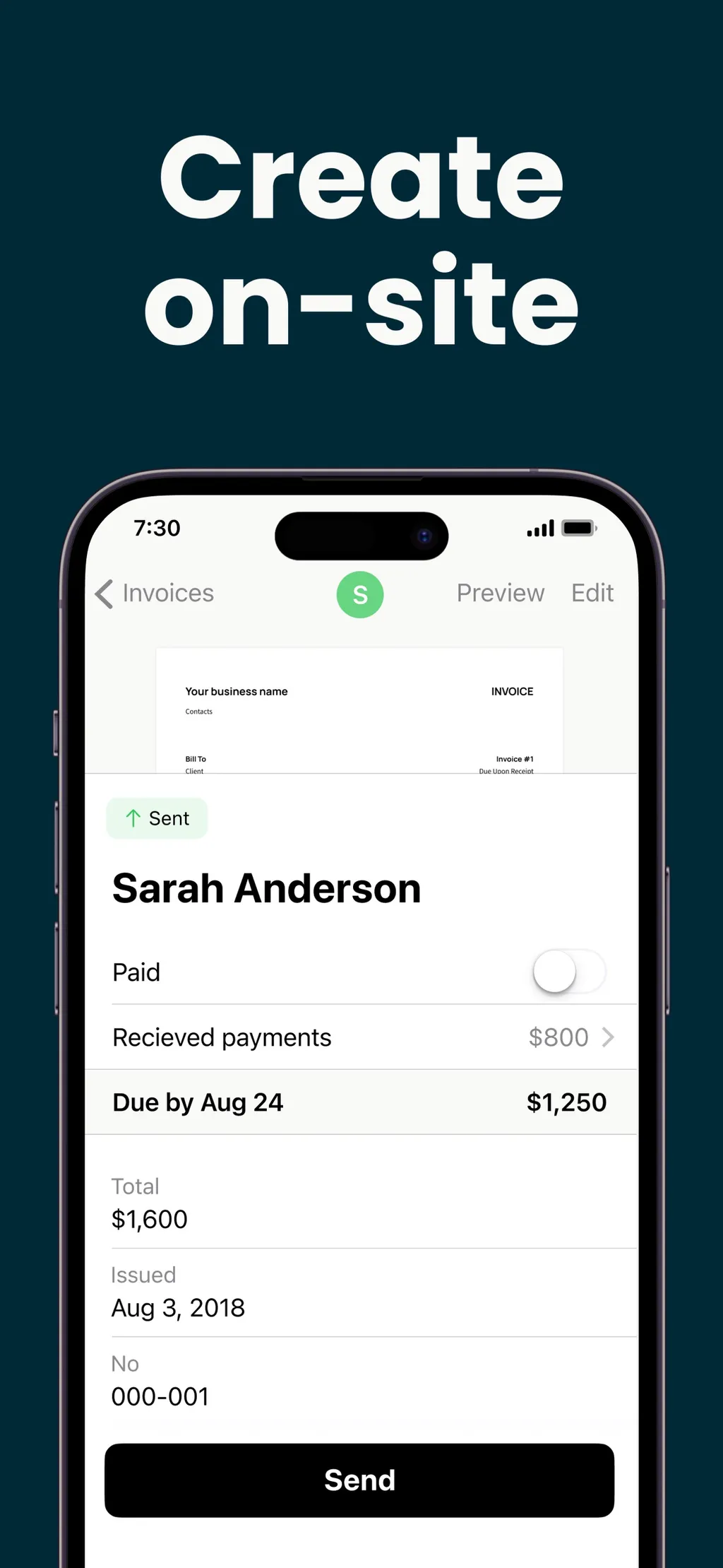 Invoice Maker ▸ Estimate App App Store screenshot 1