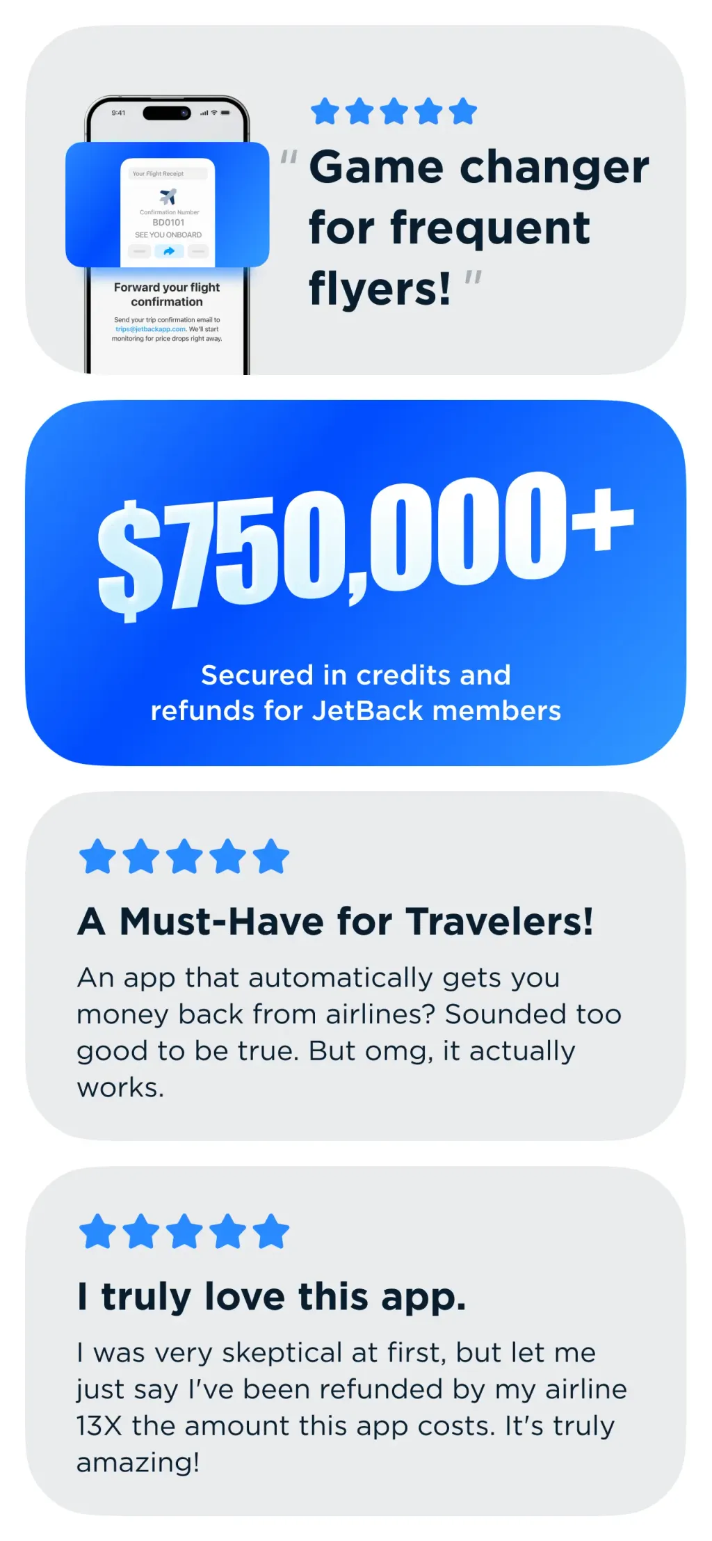 JetBack – Flight Price Savings App Store screenshot 1