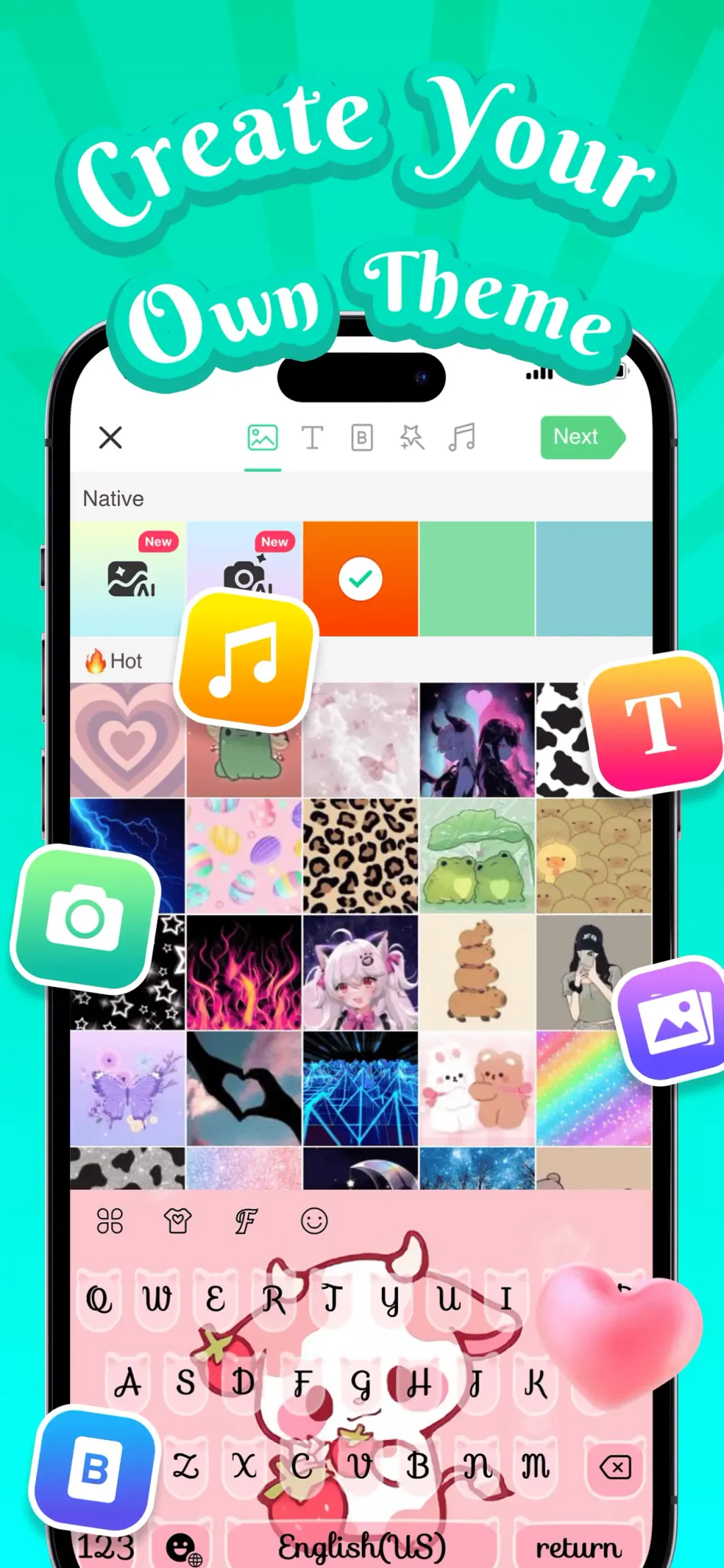 Kika Keyboard: Custom Themes screenshot 1