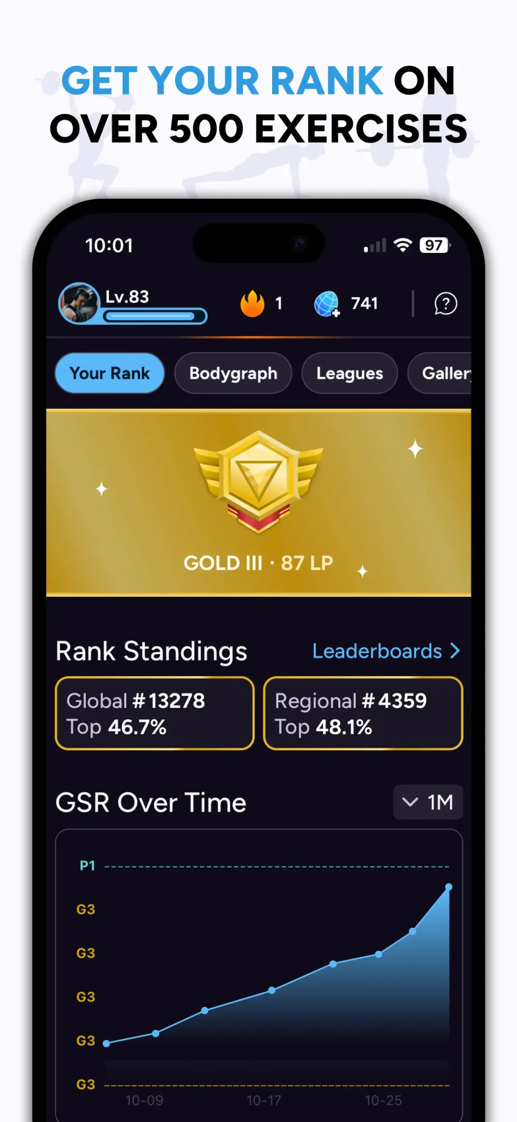 Liftoff - Ranked Gym Workouts App Store screenshot 3