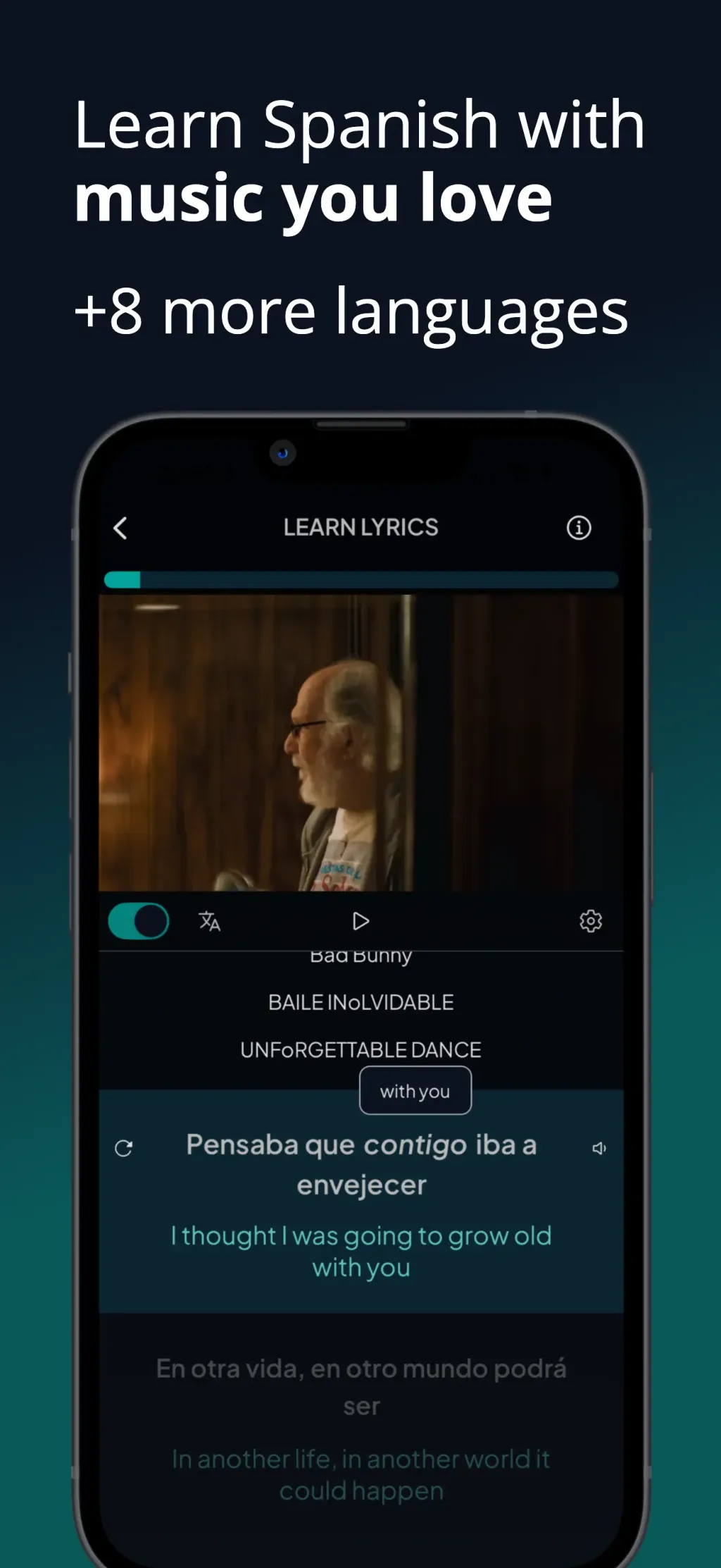 LyricFluent: Learn Languages App Store screenshot 1