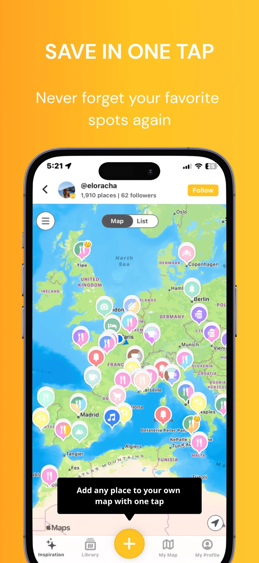 Mapstr – Save & Follow Places App Store screenshot 1