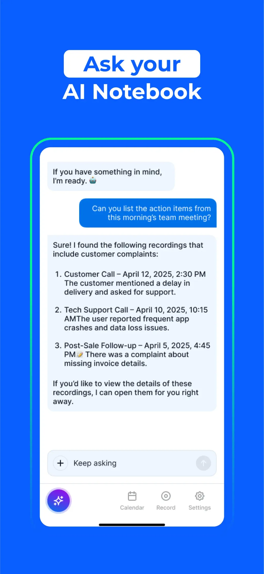 AI Note Taker - flick App Store screenshot 3