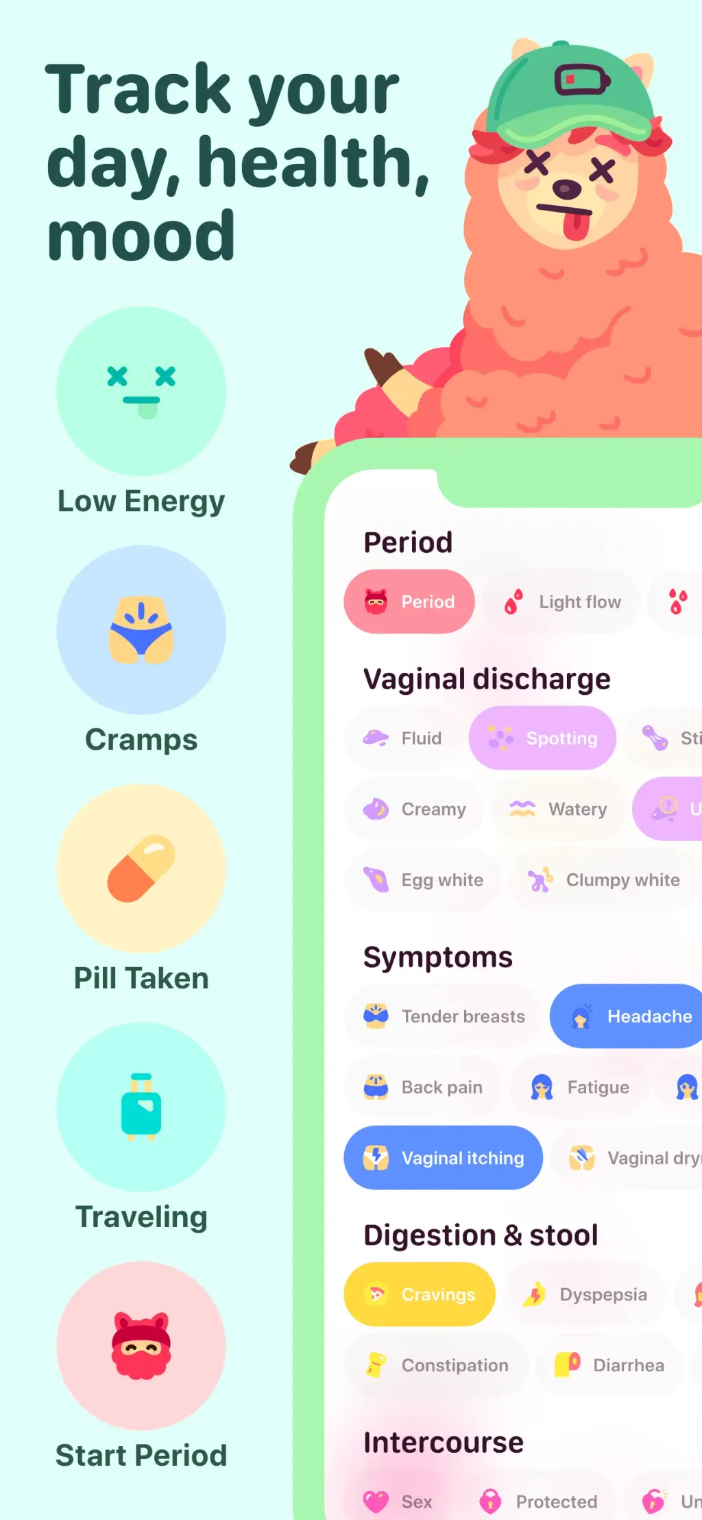 My period calendar Pinkllama App Store screenshot 6