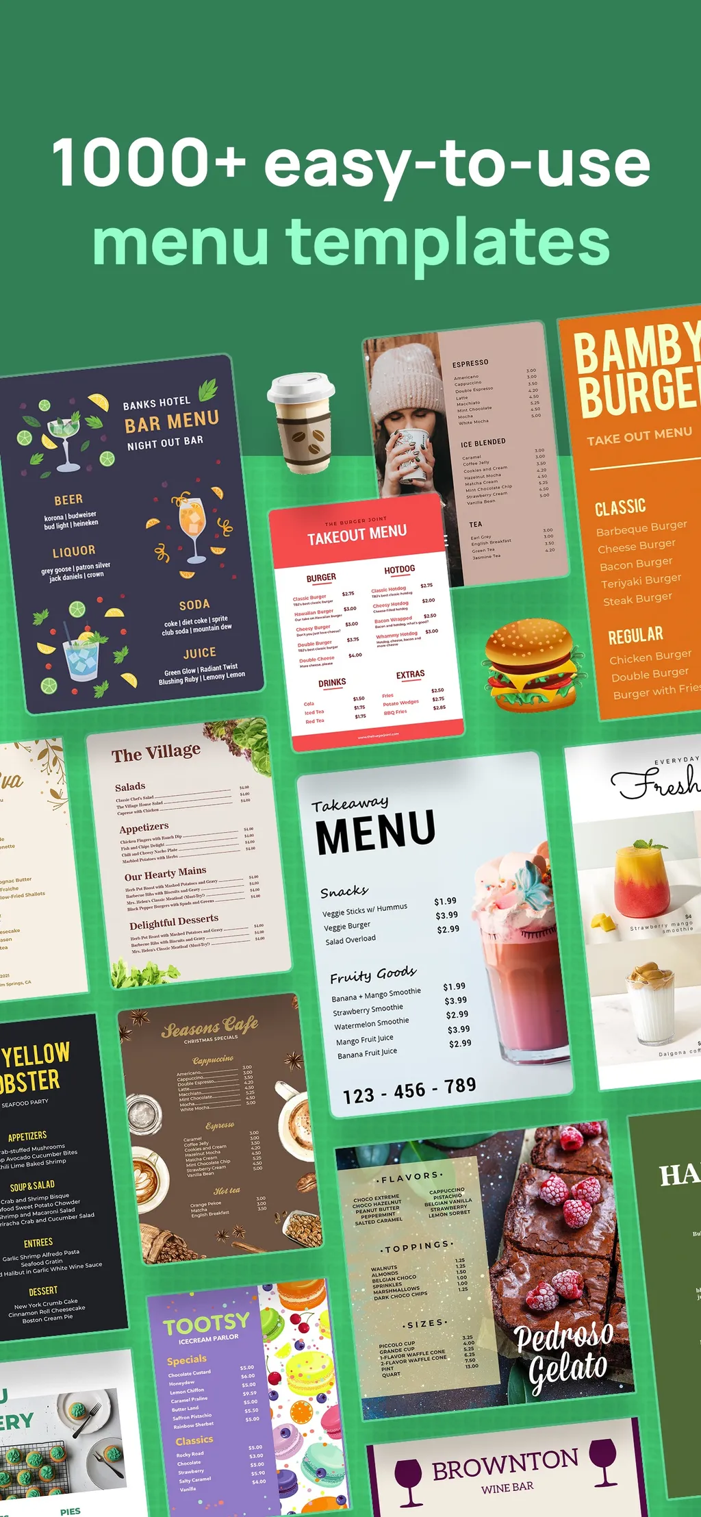 Menu Maker: Design Creator App Store screenshot 1