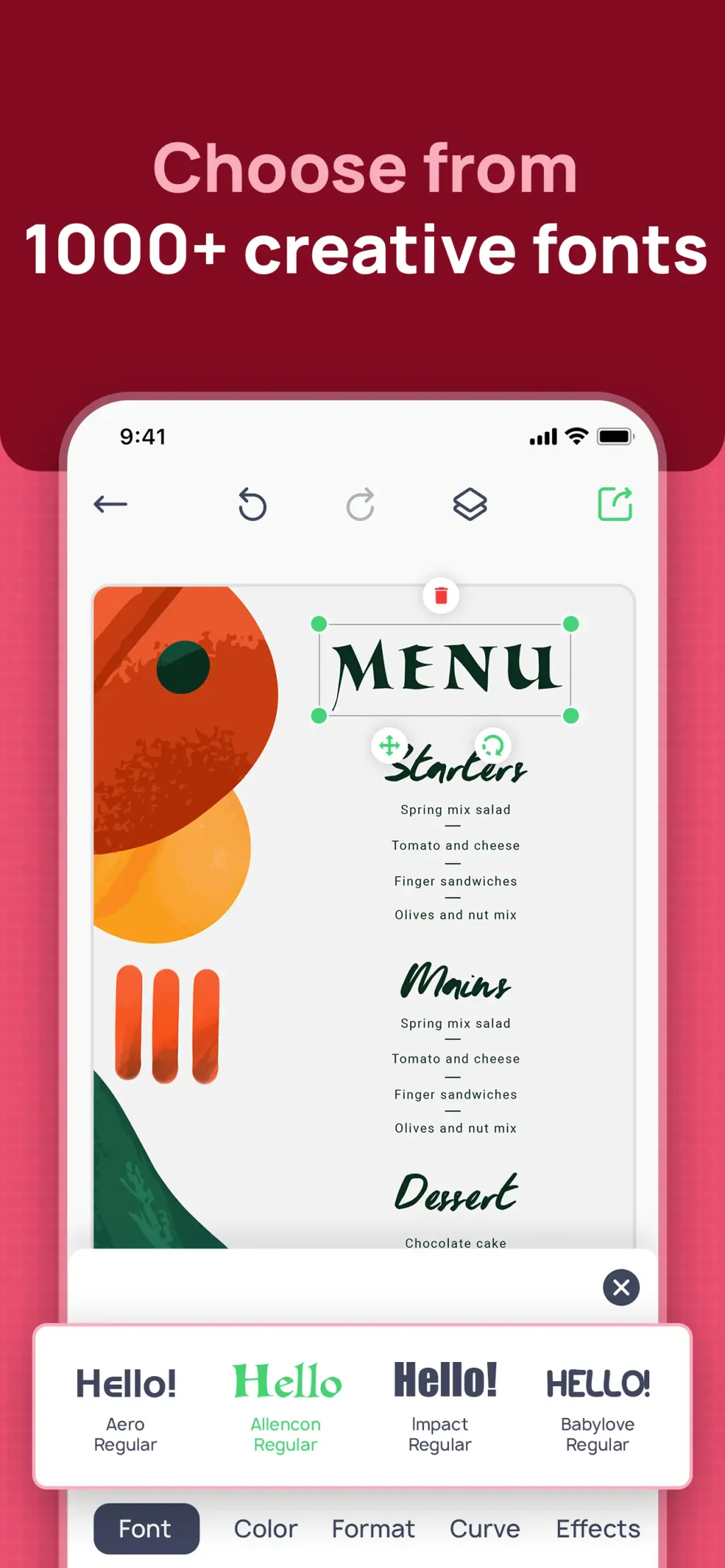 Menu Maker: Design Creator App Store screenshot 3