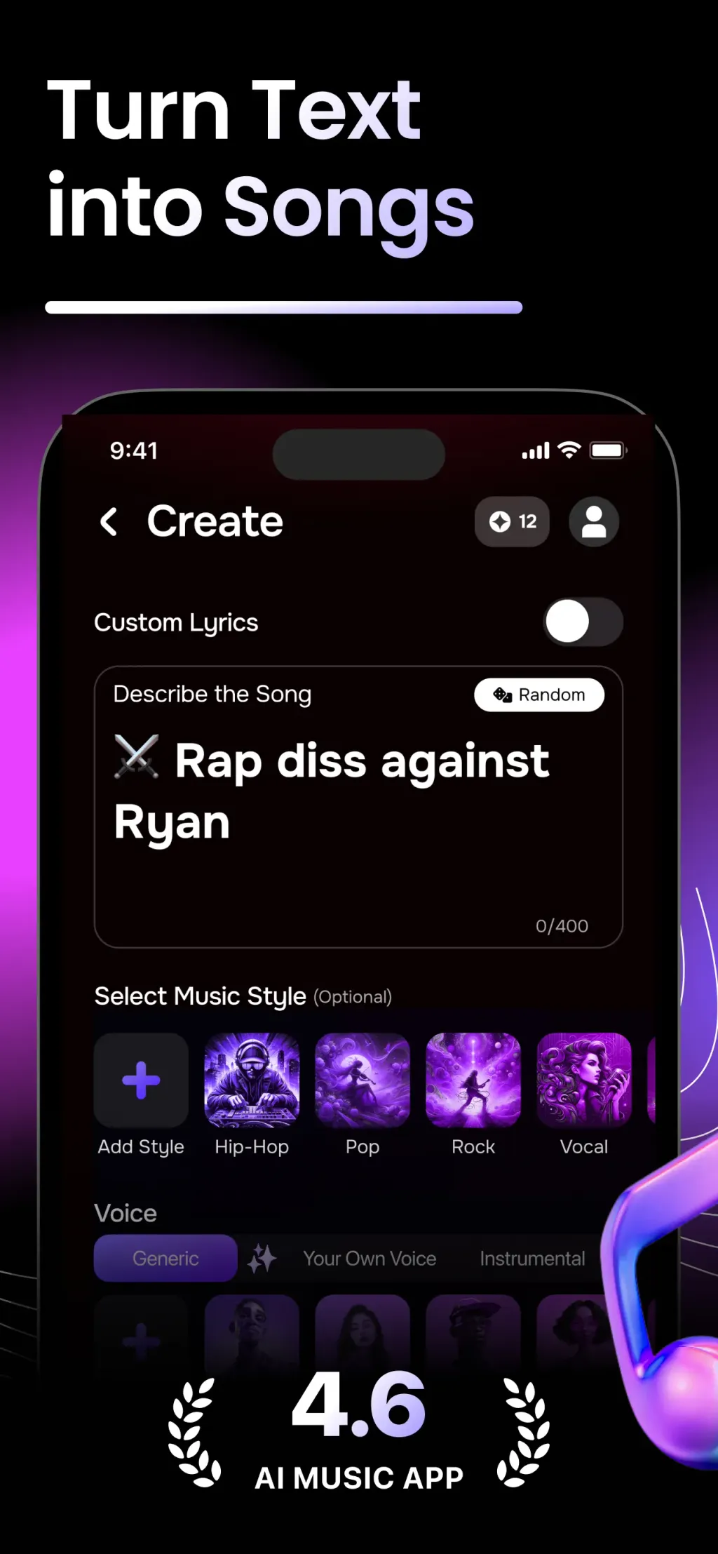 MIA: AI Song Generator App Store screenshot 2