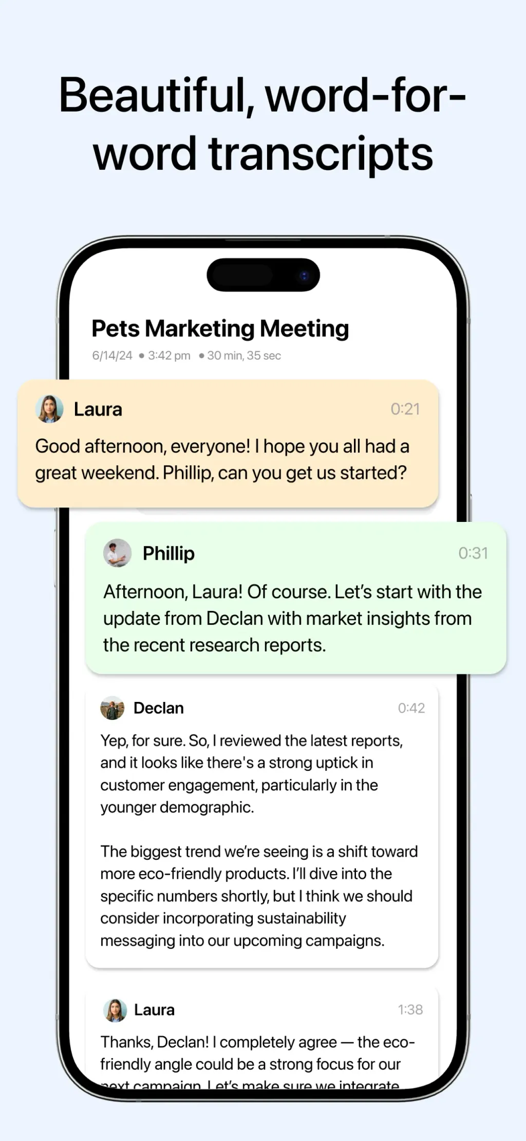 Minutes: AI Meeting Note Taker App Store screenshot 2