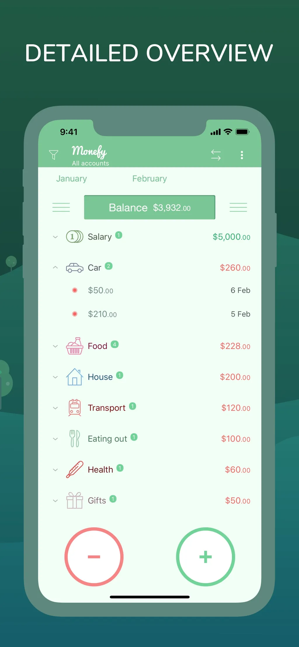 Monefy: Money Tracker App Store screenshot 2