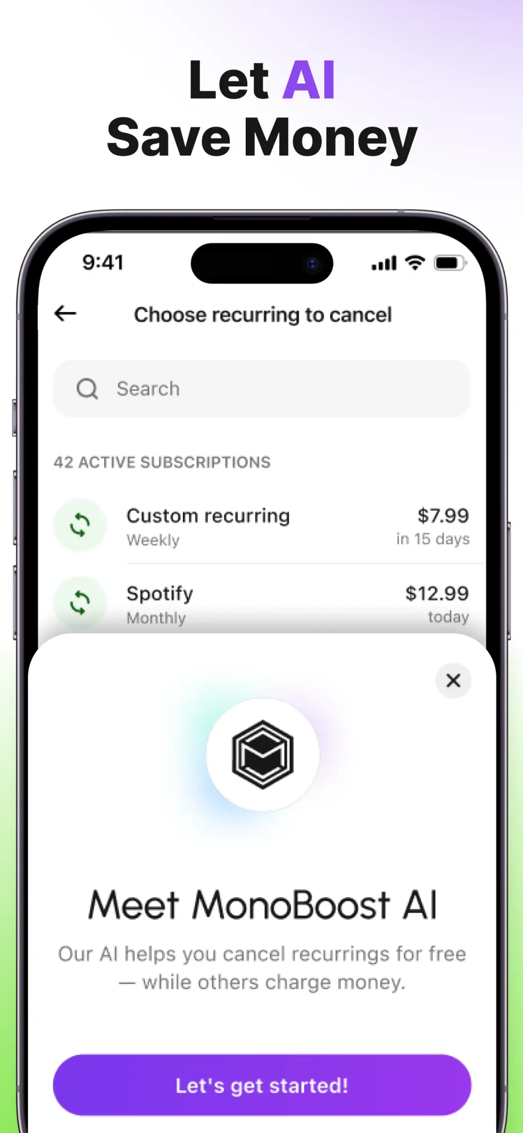 MonoBoost Cancel Subscriptions screenshot 3