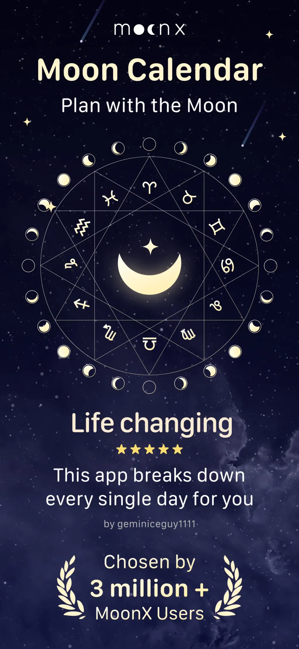 Moon Calendar — MoonX App Store screenshot 1