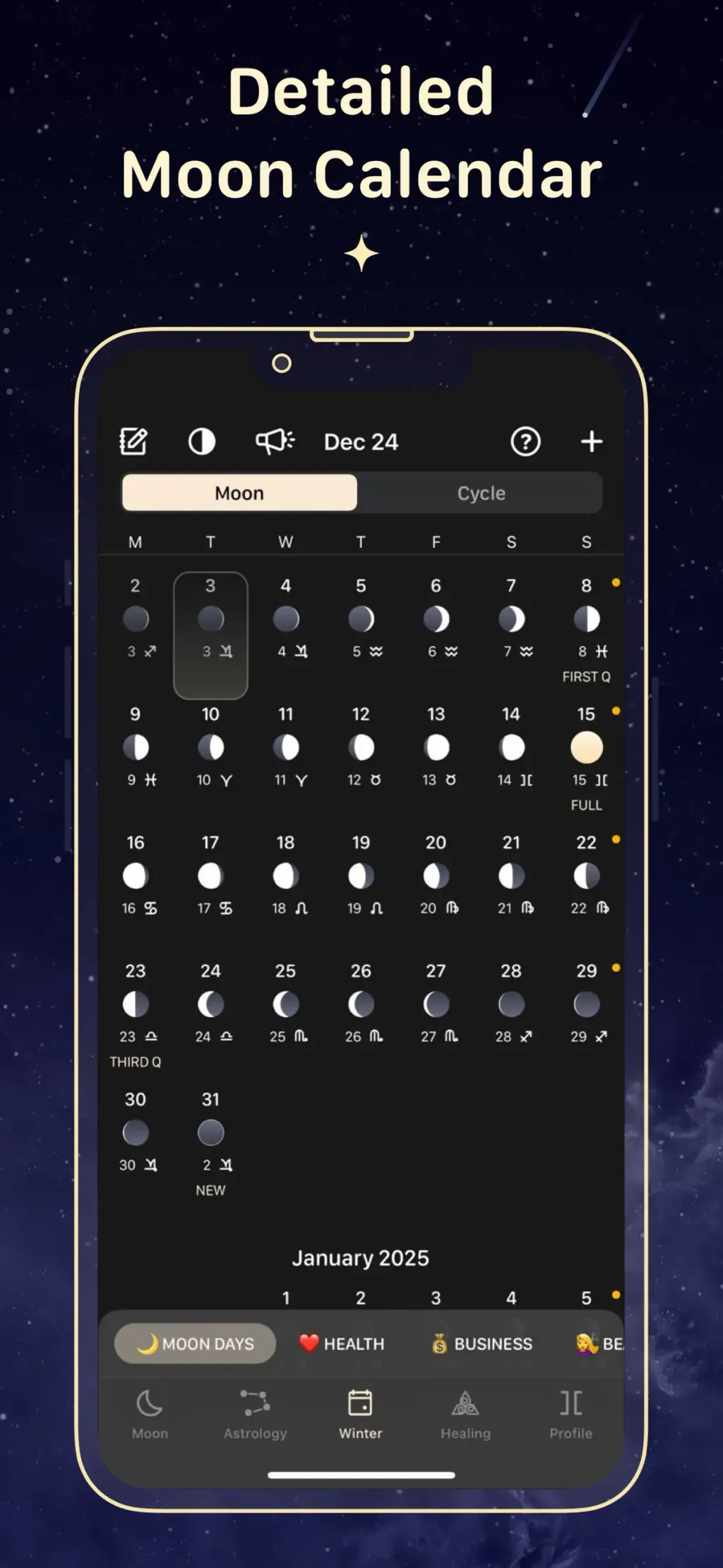 Moon Calendar — MoonX App Store screenshot 3