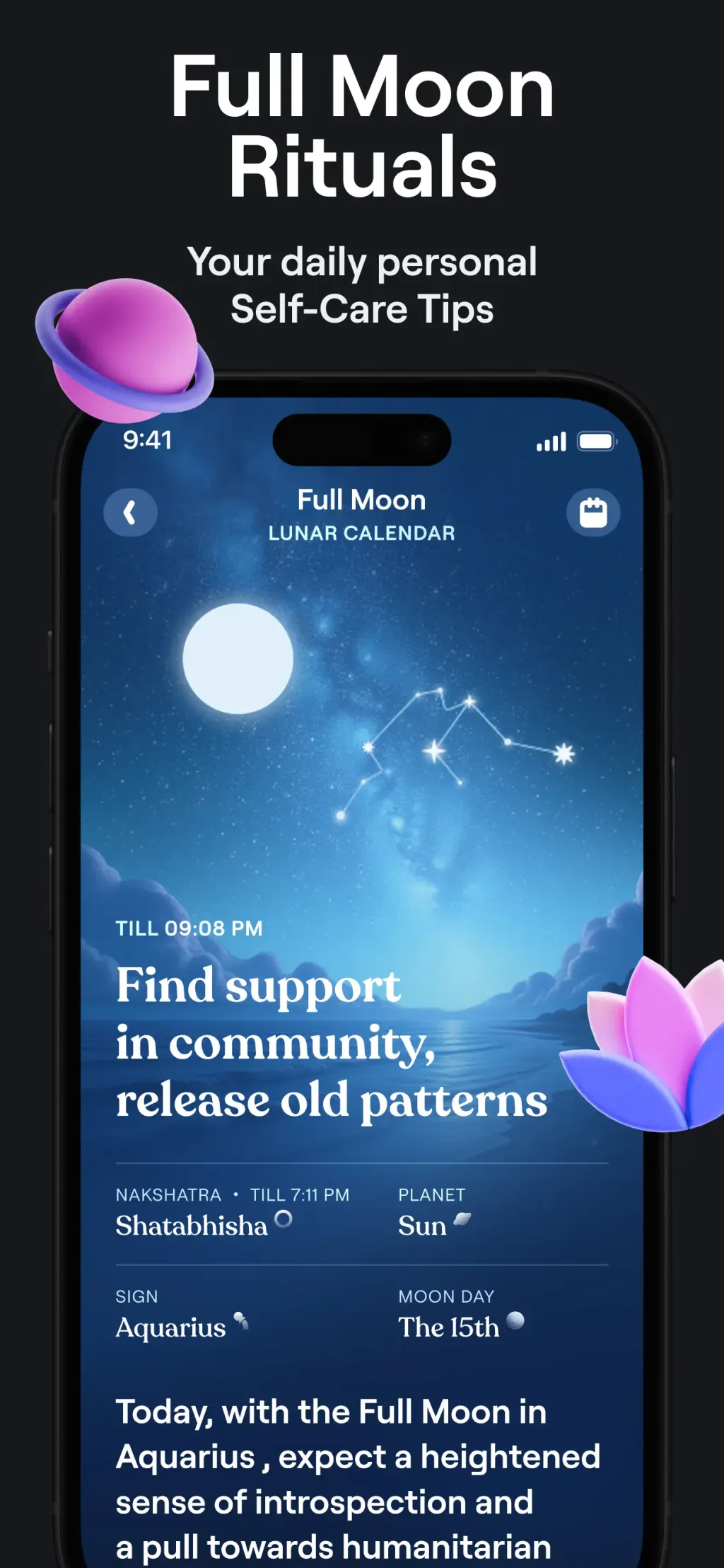 Moonly: Moon Phases & Calendar screenshot 2