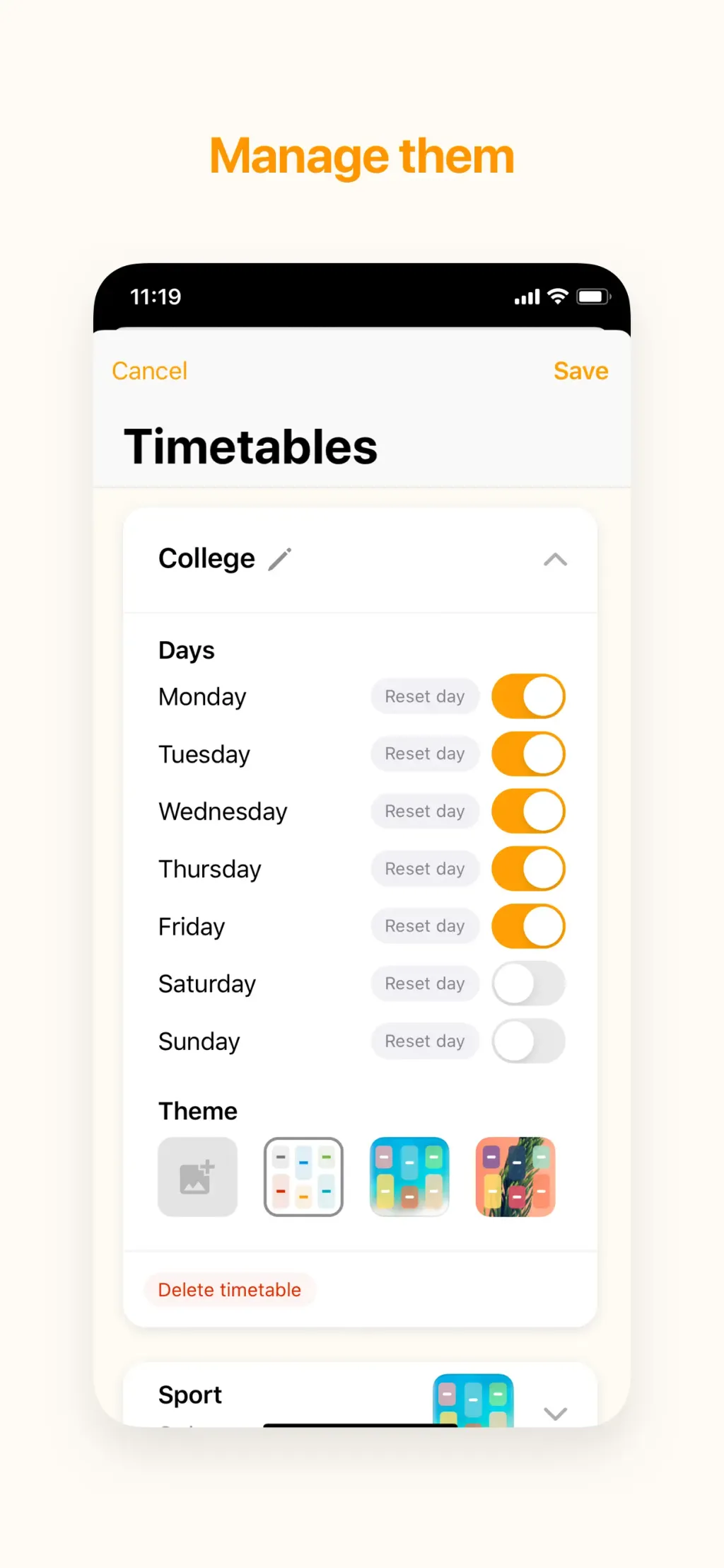 My Timetable - Quick & Simple App Store screenshot 3