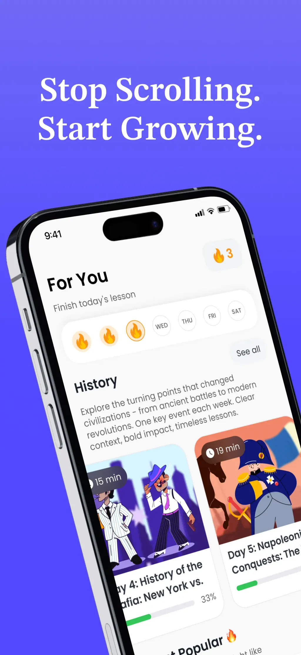 MyGrowth: Daily Micro Learning App Store screenshot 1