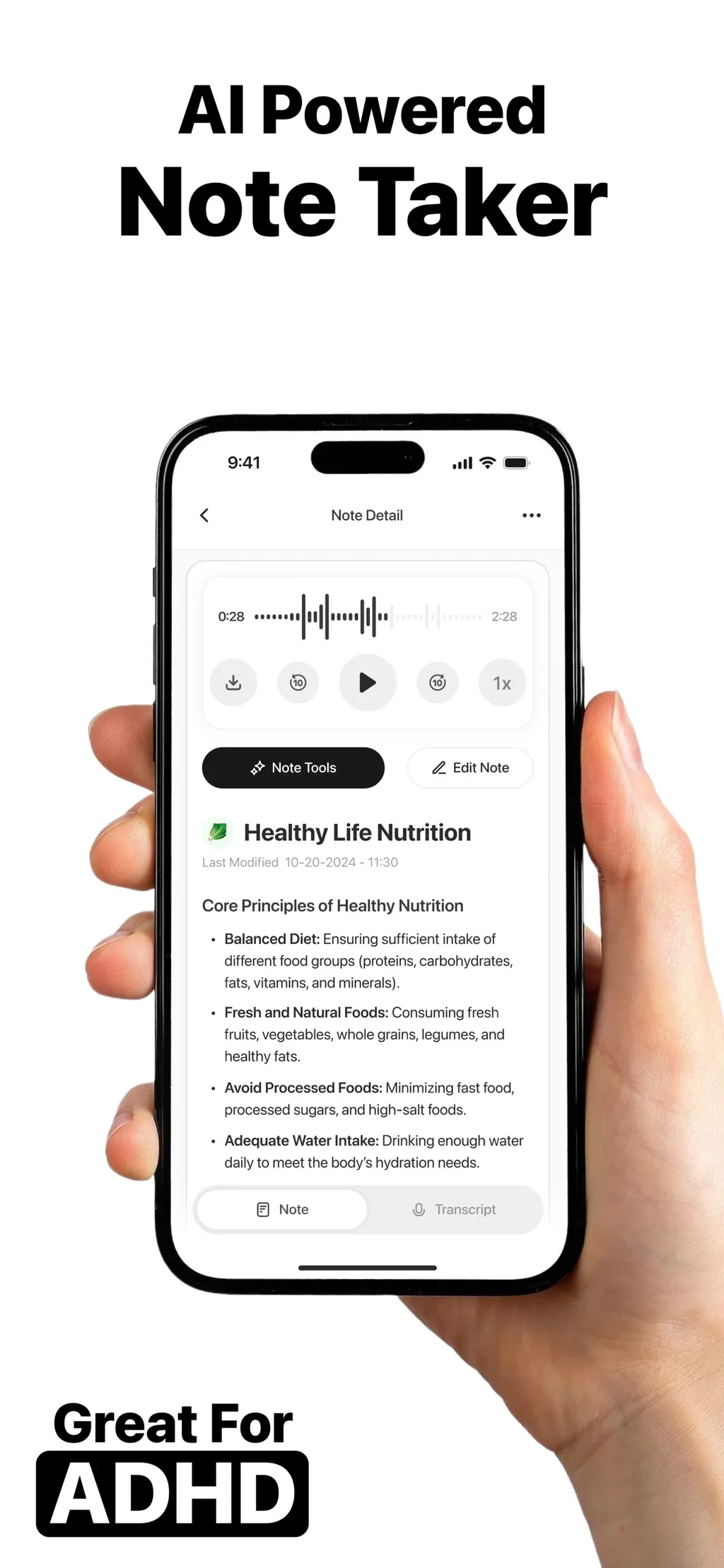 Note AI: Smart Note Taker App Store screenshot 1