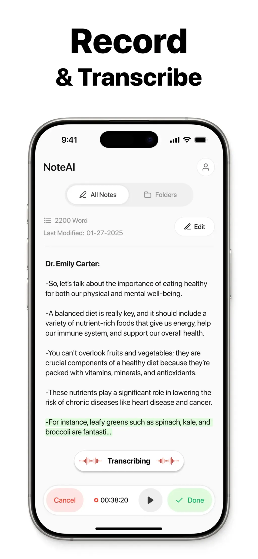 Note AI: Smart Note Taker App Store screenshot 2