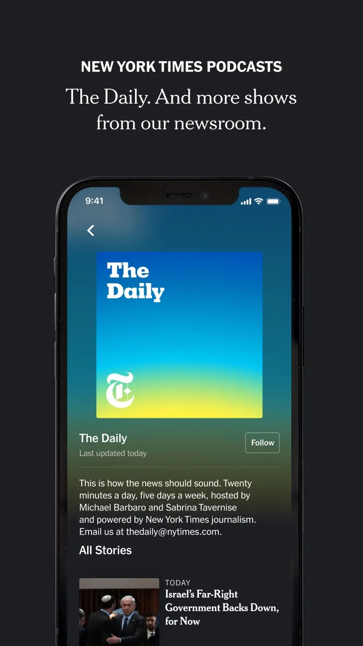 NYT Audio App Store screenshot 1