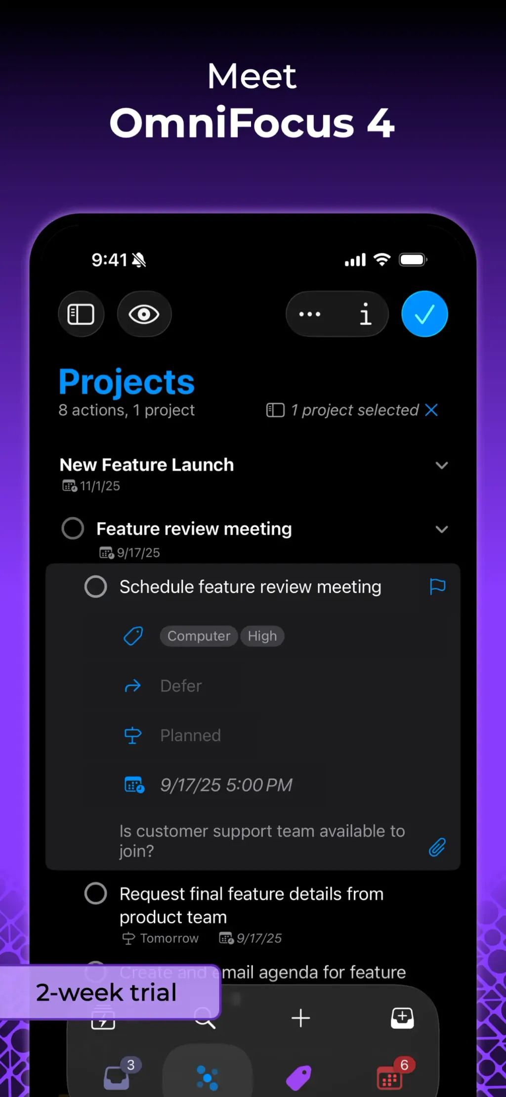 OmniFocus 4 screenshot 1