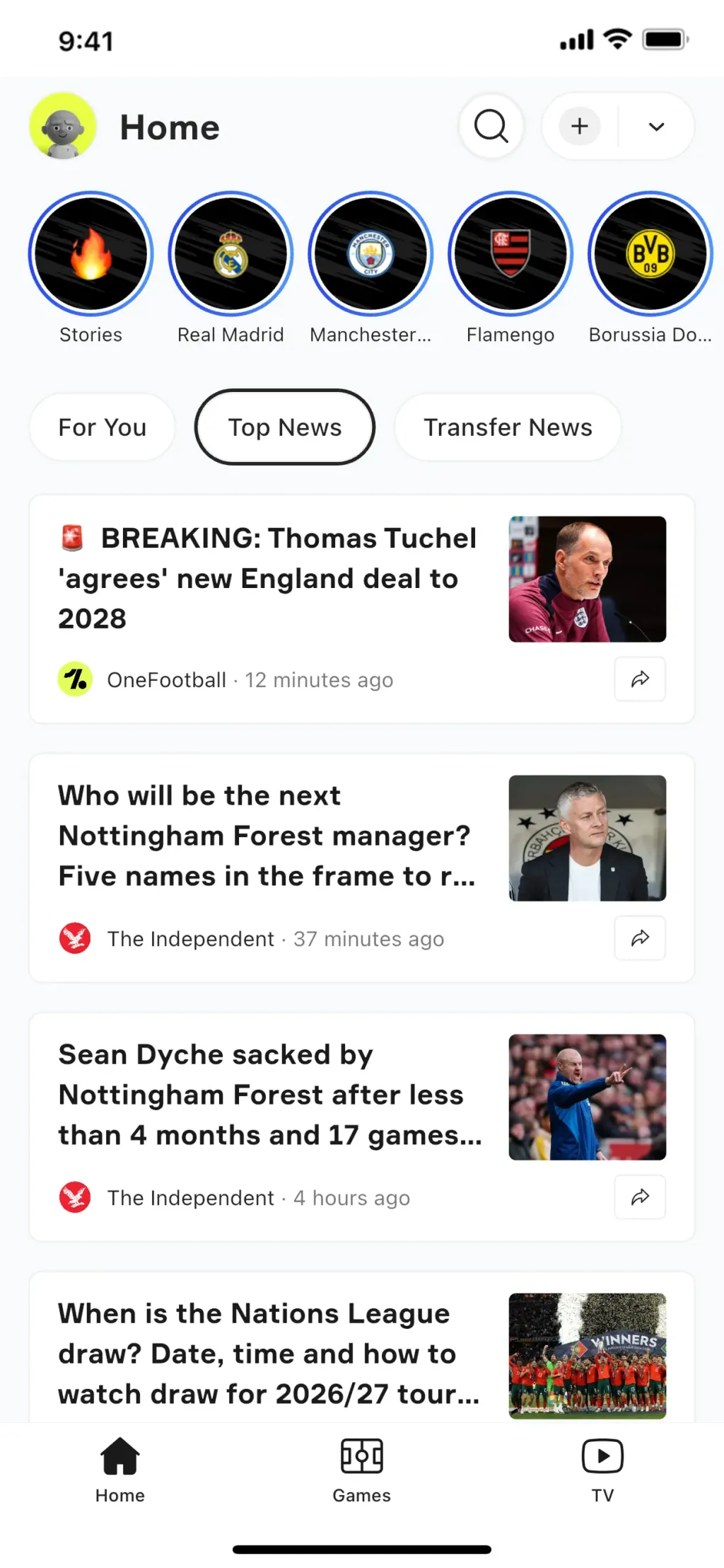 OneFootball: All Soccer Scores App Store screenshot 1