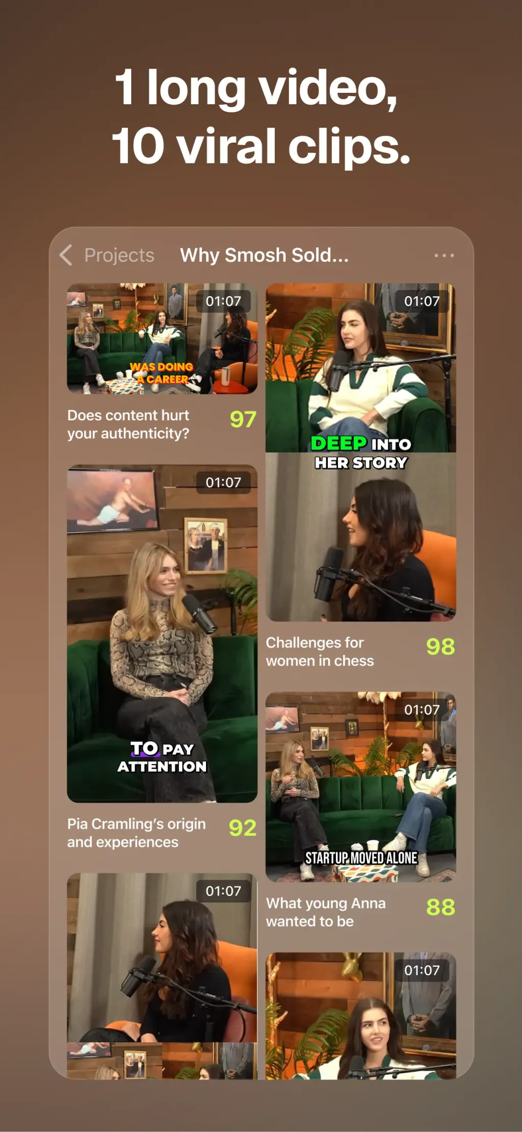 OpusClip - AI video clipping App Store screenshot 2